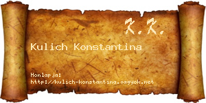 Kulich Konstantina névjegykártya